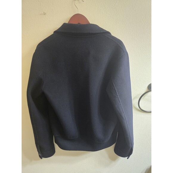 Sandro Full Zip Up Jacket, 100% Wool, Navy Blue, Size S - Picture 10 of 10